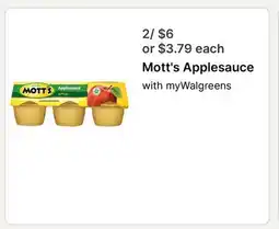 Walgreens Mott's Applesauce offer