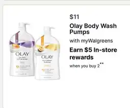 Walgreens Olay Body Wash Pumps offer