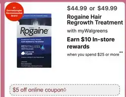 Walgreens Rogaine Hair Regrowth Treatment offer