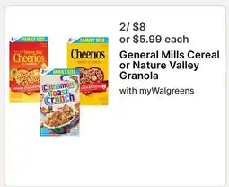 Walgreens General Mills Cereal or Nature Valley Granola offer
