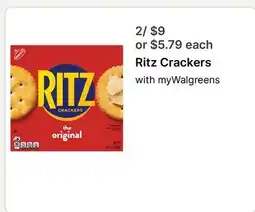 Walgreens Ritz Crackers offer
