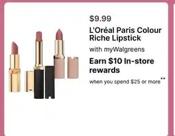 Walgreens L' Oréal Paris Colour Riche Lipstick offer