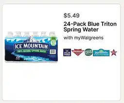 Walgreens 24-Pack Blue Triton Spring Water offer