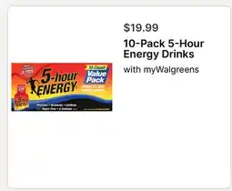 Walgreens 10 - Pack 5-Hour Energy Drinks offer