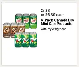 Walgreens 6-Pack Canada Dry Mini Can Products offer