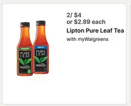 Walgreens Lipton Pure Leaf Tea offer
