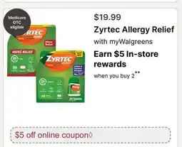 Walgreens Zyrtec Allergy Relief offer