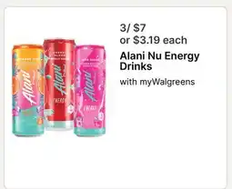 Walgreens Alani Nu Energy Drinks offer