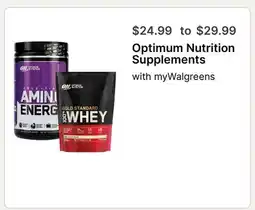 Walgreens Optimum Nutrition Supplements offer