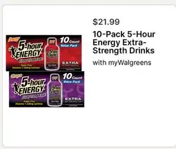 Walgreens 10 - Pack 5-Hour Energy Extra-Strength Drinks offer