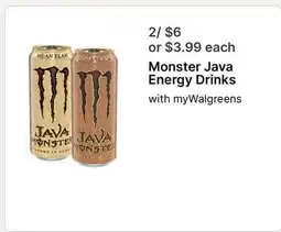 Walgreens Monster Java Energy Drinks offer