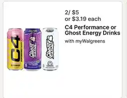 Walgreens C4 Performance or Ghost Energy Drinks offer