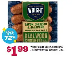 Grocery Outlet Wright Brand Bacon, Cheddar & Jalapeño Smoked Sausage offer