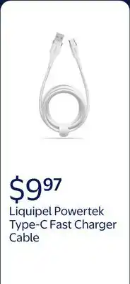 Walmart Liquipel Powertek Type-C Fast Charger Cable, 6ft USB-C for Galaxy, Note, Tab, MacBook, Premium White offer