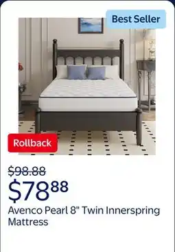 Walmart Avenco Pearl 8 Twin Size Medium Adult Supportive Innerspring Mattress offer