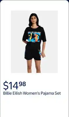 Walmart Billie Eilish Women's Pajama Set, 2-Piece offer