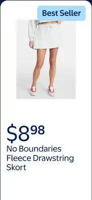 Walmart No Boundaries Fleece Drawstring Skort offer