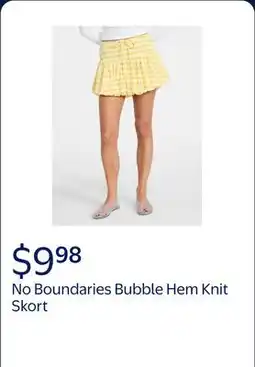 Walmart No Boundaries Bubble Hem Knit Skort offer
