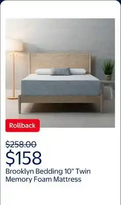 Walmart Brooklyn Bedding 10 Twin Plush Memory Foam Mattress in a Box offer