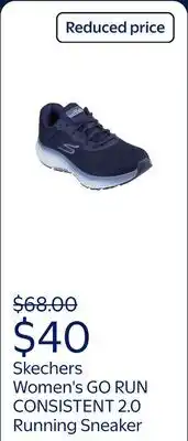 Walmart Skechers Women's GO RUN CONSISTENT 2.0 - Fast Lace-Up Running Sneaker offer