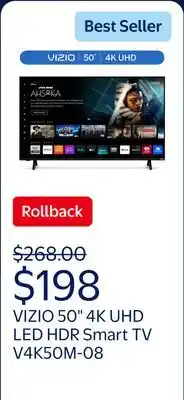 Walmart VIZIO 50 Class 4K UHD LED HDR Smart TV (V4K50M-08) offer
