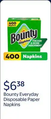 Walmart Bounty Everyday Disposable Paper Napkins, White offer