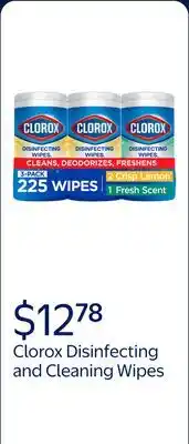 Walmart Clorox Disinfecting and Cleaning Wipes, Crisp Lemon and Fresh Scent offer