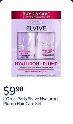 Walmart L'Oreal Paris Elvive Hyaluron Plump Hydrating Shampoo & Conditioner Set, Fresh offer