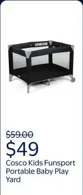 Walmart Cosco Kids Baby Playpen Funsport Portable Baby Play Yard, Noir Dot offer