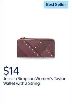 Walmart Jessica Simpson Women's Taylor Wallet with a String, Meteorite Black offer