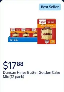 Walmart (12 pack) Duncan Hines Butter Golden Flavored Cake Mix offer
