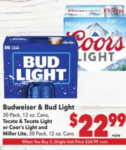 Vallarta Supermarkets Budweiser & Bud Light offer