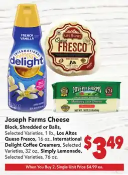 Vallarta Supermarkets Joseph Farms Cheese offer