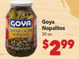 Vallarta Supermarkets Goya Nopalitos offer