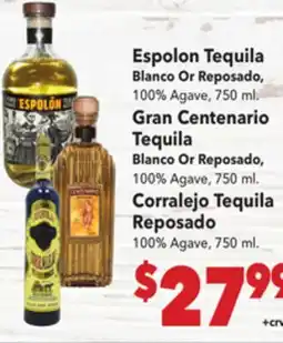 Vallarta Supermarkets Espolon Tequila offer