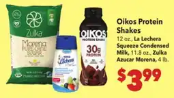 Vallarta Supermarkets Oikos Protein Shakes offer