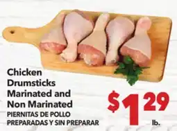 Vallarta Supermarkets Chicken Drumsticks Marinated and Non Marinated / PIERNITAS DE POLLO PREPARADAS Y SIN PREPARAR offer