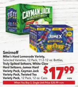 Vallarta Supermarkets Smirnoff Mike's Hard Lemonade Variety offer