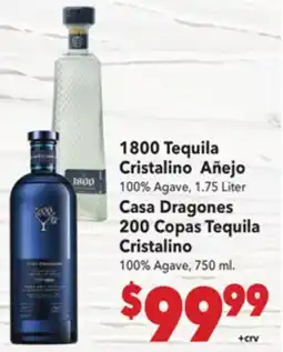 Vallarta Supermarkets 1800 Tequila Cristalino Añejo offer
