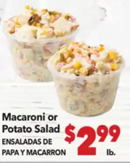 Vallarta Supermarkets Macaroni or Potato Salad / ENSALADAS DE PAPA Y MACARRON offer