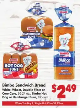 Vallarta Supermarkets Bimbo Sandwich Bread offer