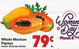 Vallarta Supermarkets Whole Mexican Papaya / PAPAYA MEXICANA ENTERA offer