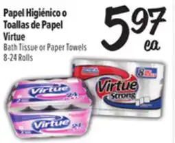 El Super Bath Tissue or Paper Towels offer