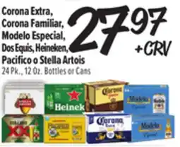 El Super Corona Extra, Corona Familiar, Modelo Especial, Dos Equis, Heineken, Pacifico o Stella Artois offer
