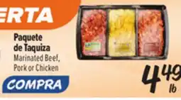 El Super Marinated Beef, Pork or Chicken offer