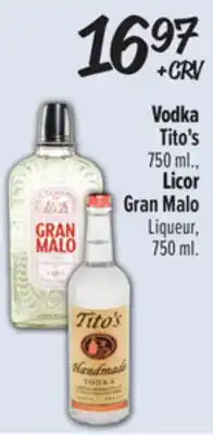 El Super Vodka Tito's 750ml., Licor Gran Malo Liqueur,750 ml offer