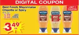 Superior Grocers Best Foods Mayonnaise Chipotle or Spicy offer