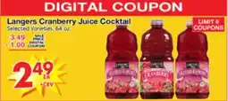 Superior Grocers Langers Cranberry Juice Cocktail offer