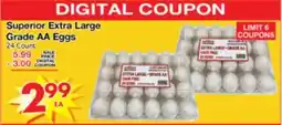 Superior Grocers Superior Extra Large Grade AA Eggs offer