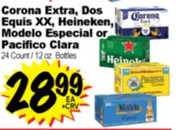 Superior Grocers Corona Extra, Dos Equis XX, Heineken, Modelo Especial or Pacifico Clara offer